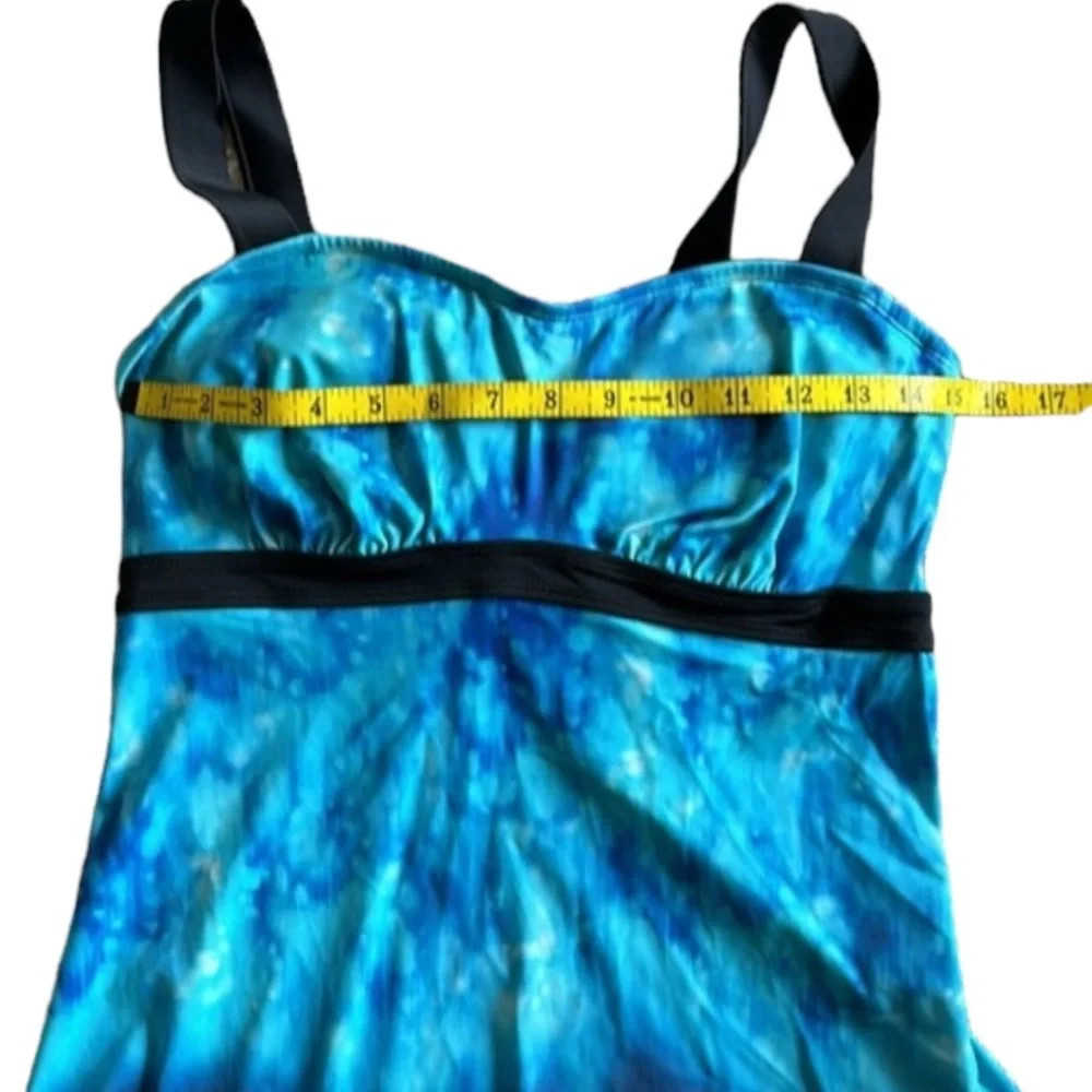 Athleta Blue Bali Pura tie dye blue tankini top &‎ Bali Dolphin Swim Bottoms SET - Picture 12 of 16